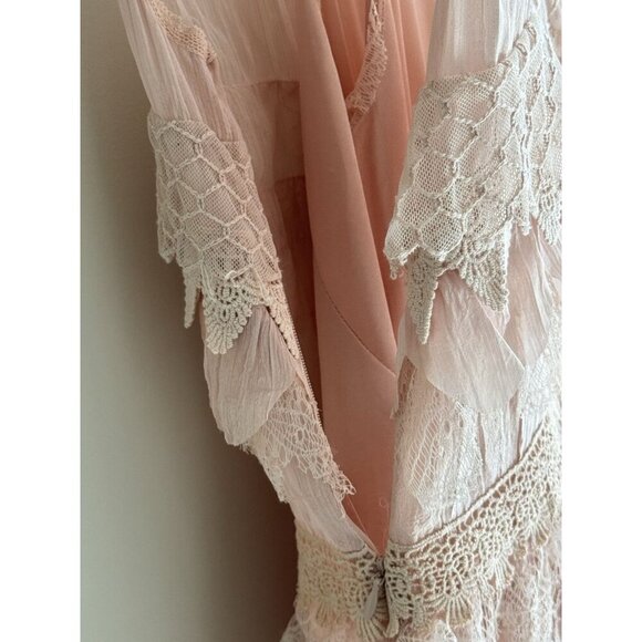Bianca Nygard ,Lacy Dress Petite 12 Blush Pink -Flapper, BOHO, whimsy fairy y2k - Picture 8 of 16